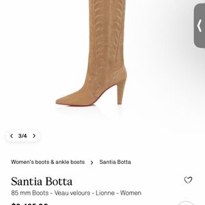 Louis Vuitton Tan Suede Knee-High Pointed-Toe Boots